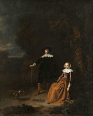 Gerard Dou, Portret van een echtpaar in een landschap