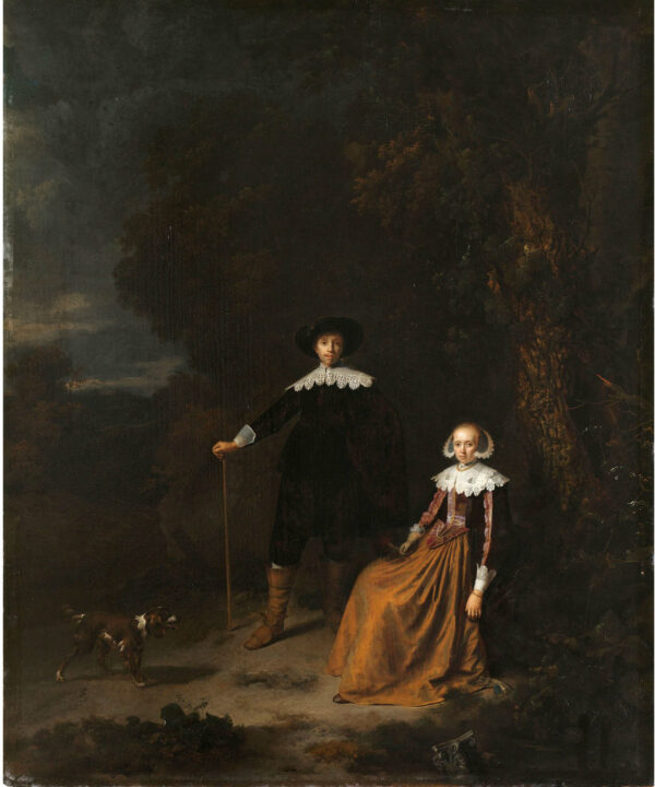 Gerard Dou, Portret van een echtpaar in een landschap